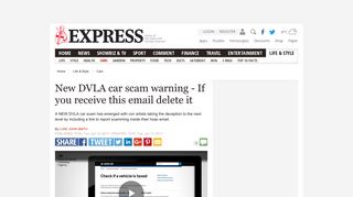 DVLA email scam offers motorists car tax refund | Express.co.uk