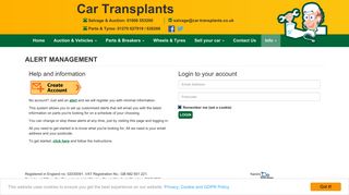 Login to your account - Car Transplants
