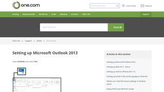 Setting up Microsoft Outlook 2013 – Support | One.com