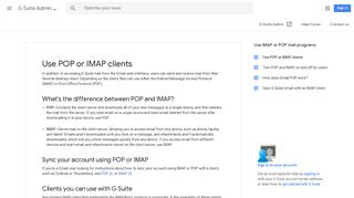 Use POP or IMAP clients - G Suite Admin Help - Google Support