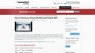 How to Check your Email with Microsoft Outlook 2007 | InMotion Hosting