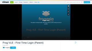 Frog VLE - First Time Login (Parent) on Vimeo