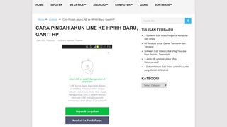 Cara Pindah Akun LINE ke HP/HH Baru, Ganti HP | ITPOIN