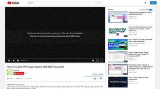Cara Membuat Sistem Login PHP Dengan Password MD5 - YouTube