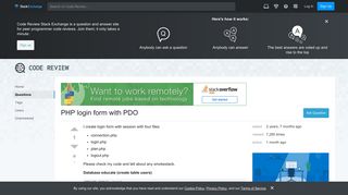 PHP login form with PDO - Code Review Stack Exchange
