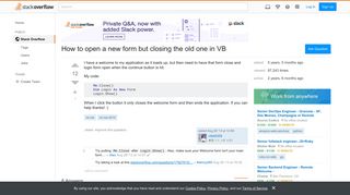How to open a new form but closing the old one in VB - Stack Overflow