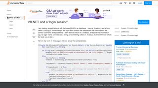 VB.NET and a 'login session' - Stack Overflow