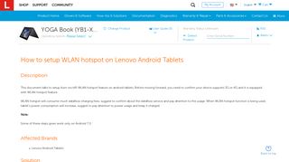 How to setup WLAN hotspot on Lenovo Android Tablets - US