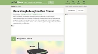 Cara Menghubungkan Dua Router - wikiHow