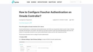 How to Configure Voucher Authentication on Omada ... - TP-Link