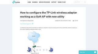 How to configure the TP-Link wireless adapter working as a Soft AP ...
