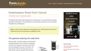 Dreamweaver Email Form Tutorial - HTML Form Guide