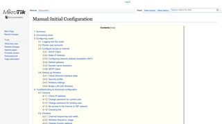 Manual:Initial Configuration - MikroTik Wiki