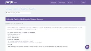 MIkrotik: Setting Up Remote Winbox Access : Purple Support