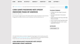 Cara Ganti Password WiFi Speedy IndiHome Pakai HP Android | ITPOIN