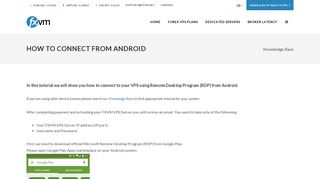 How to connect to Forex VPS from Android System - Tutorial - FXVM