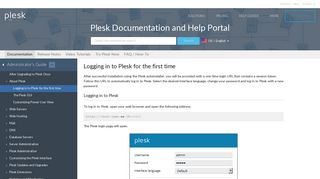 Logging in to Plesk for the first time - Plesk Documentation