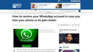 How to restore your WhatsApp account in case you lose your phone ...