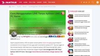 Cara Menggunakan LINE Tanpa Aplikasi LINE di PC Kamu - JalanTikus
