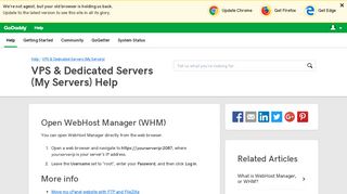 Open WebHost Manager (WHM) | VPS & Dedicated Servers (My ...