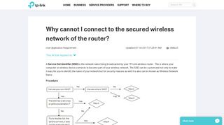 Why cannot I connect to the secured wireless network of the router ...