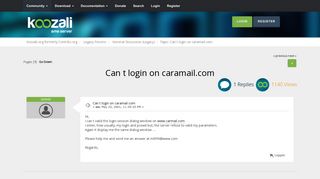 Can t login on caramail.com - Koozali.org formerly Contribs.org ...
