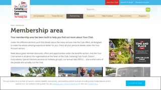 Membership area - The Camping and Caravanning Club