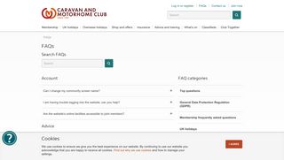 Website help | The Caravan Club