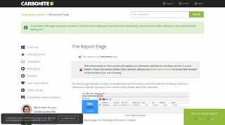The Report Page - Carbonite Support Knowledge Base