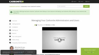 Managing Your Carbonite Administrators and Users - Carbonite Support