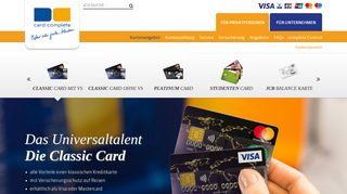 Visa oder Mastercard Classic Card » card complete Service Bank AG
