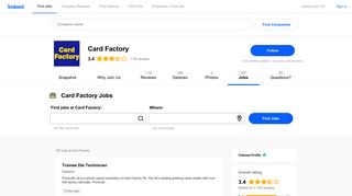 Jobs at Card Factory | Indeed.co.uk