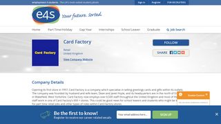 Card Factory Full & Part Time Retail Jobs - E4S