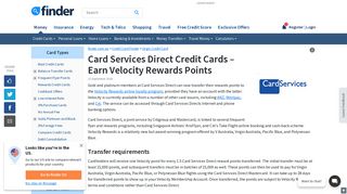 Card Services Direct Credit Cards | finder.com.au