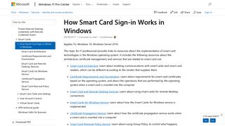 How Smart Card Sign-in Works in Windows (Windows 10) | Microsoft ...