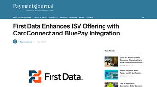 First Data Enhances ISV Offering with CardConnect and BluePay