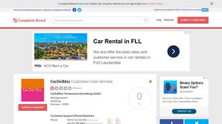 CarDelMar Customer Service, Complaints and Reviews