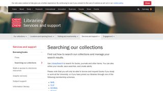 Searching our collections - Libraries - Cardiff University