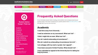 Frequently Asked Questions - Cardiff University Students' Union