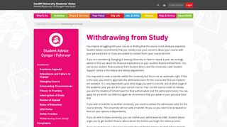 Withdrawing from Study - Cardiff University Students' Union
