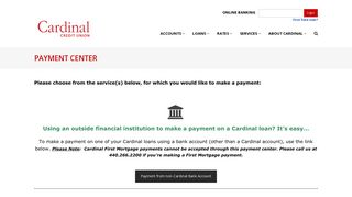 Payment Center | Cardinal Credit Union
