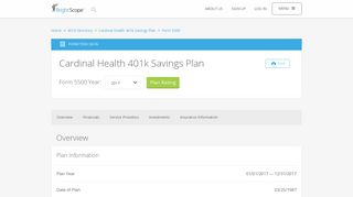 Cardinal Health 401k Savings Plan | 2017 Form 5500 by BrightScope