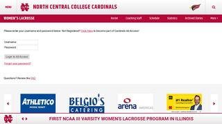 Cardinals All-Access Login - North Central College Athletics