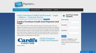 Cardi's Furniture Credit Card Payment - Login - Address - Customer ...
