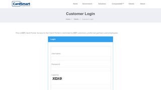 Customer Login – CardSmart Technologies