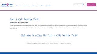 Provider Portal - Care 4 Kids