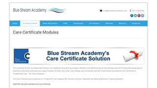 Care Certificate Modules | Blue Stream Academy