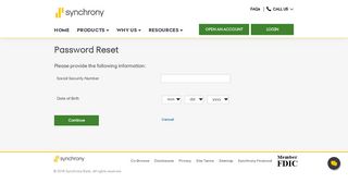 Forget Password ID Step 1 - Synchrony Bank