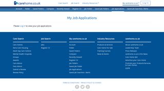My carehome.co.uk Job Applications