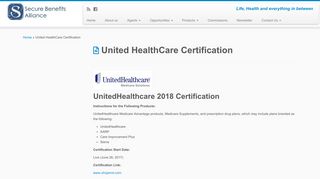 United HealthCare Certification - Secure Benefits Alliance